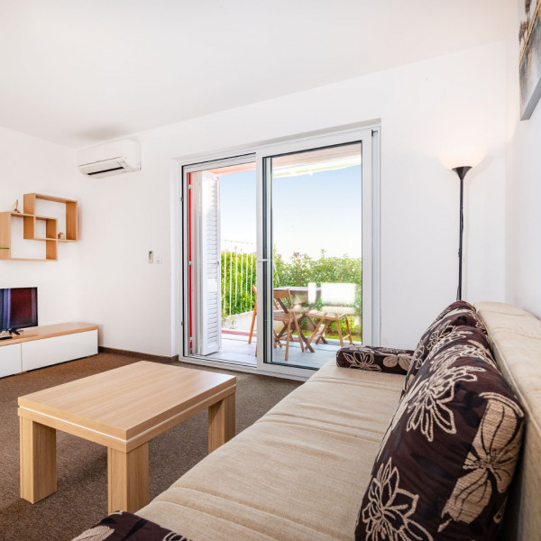 Obývačka, Apartments Punta, Apartmány Punta v Privlaka v Chorvátsku pri piesočnatých plážach Privlaka